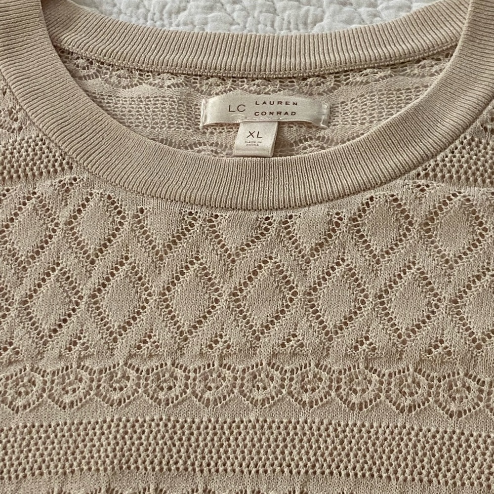 LC Lauren Conrad Cream Off-the-Shoulder Sweater Size XL - Picture 8 of 12